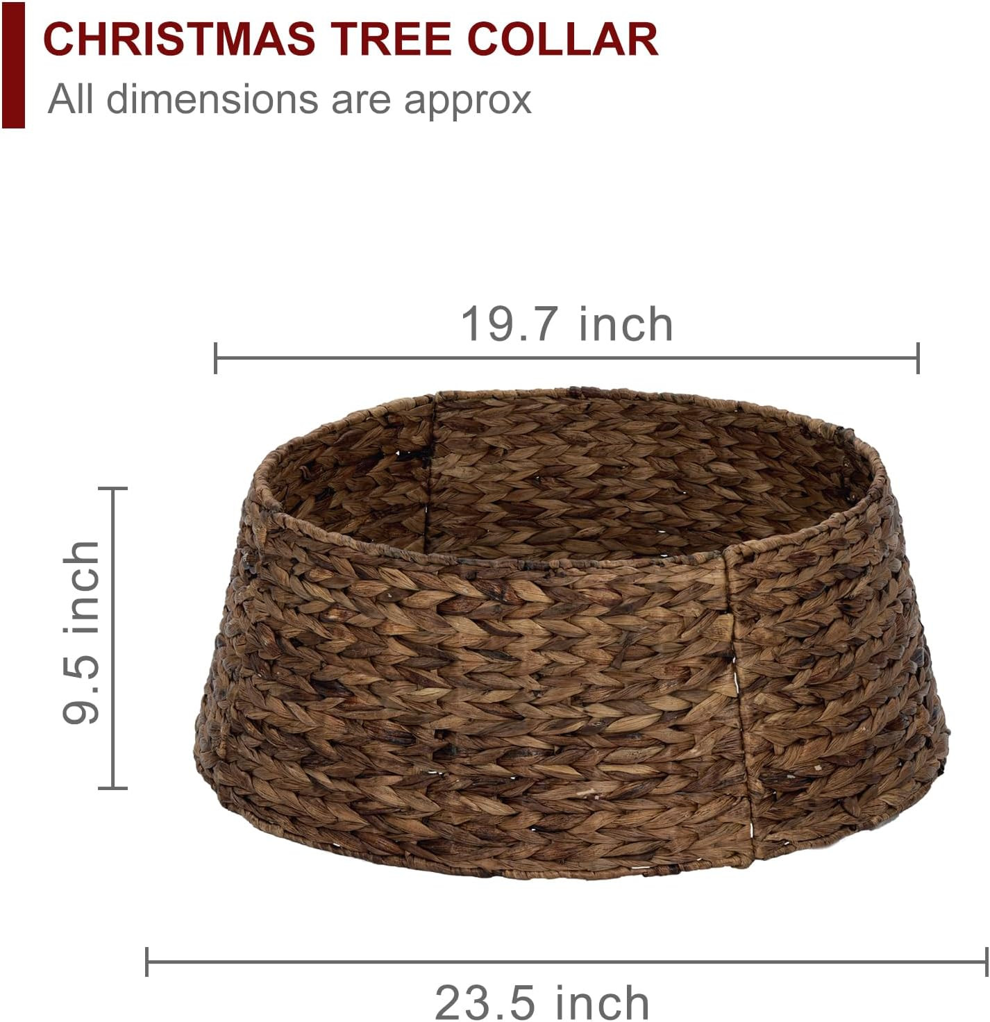 Christmas Tree Collar, 23.5’’ D Handmade Water Hyacinth Christmas Stand Tree Collar Basket Ba... | Amazon (US)