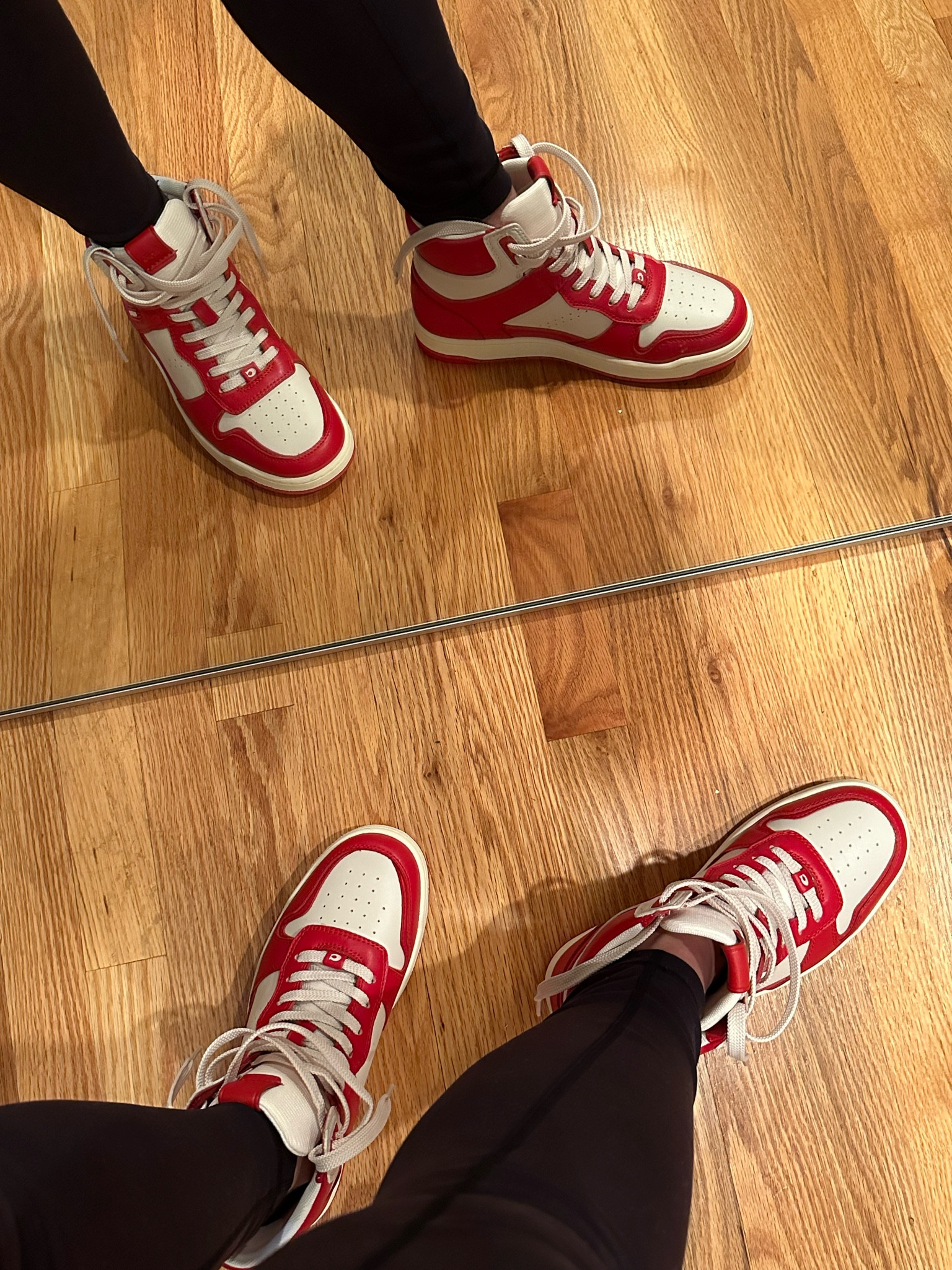 Cutest sneakers. Red and white high top sneakers. On sale now!

#LTKSale