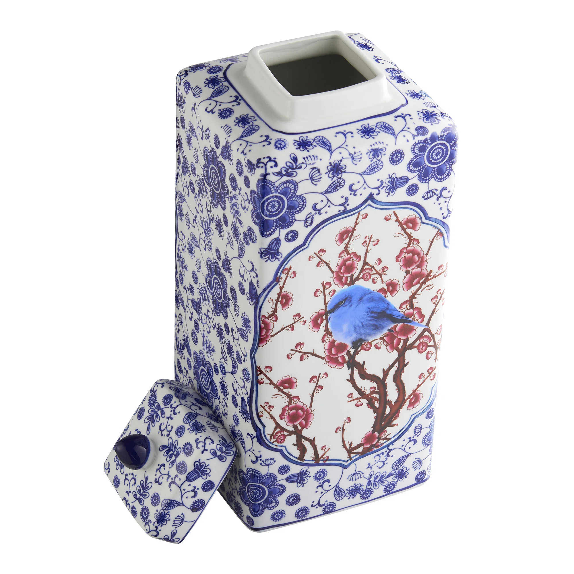 Sharease 17.72" Handmade Blue White Chinoiserie Ceramic Ginger Jar / Table Vase | Wayfair North America