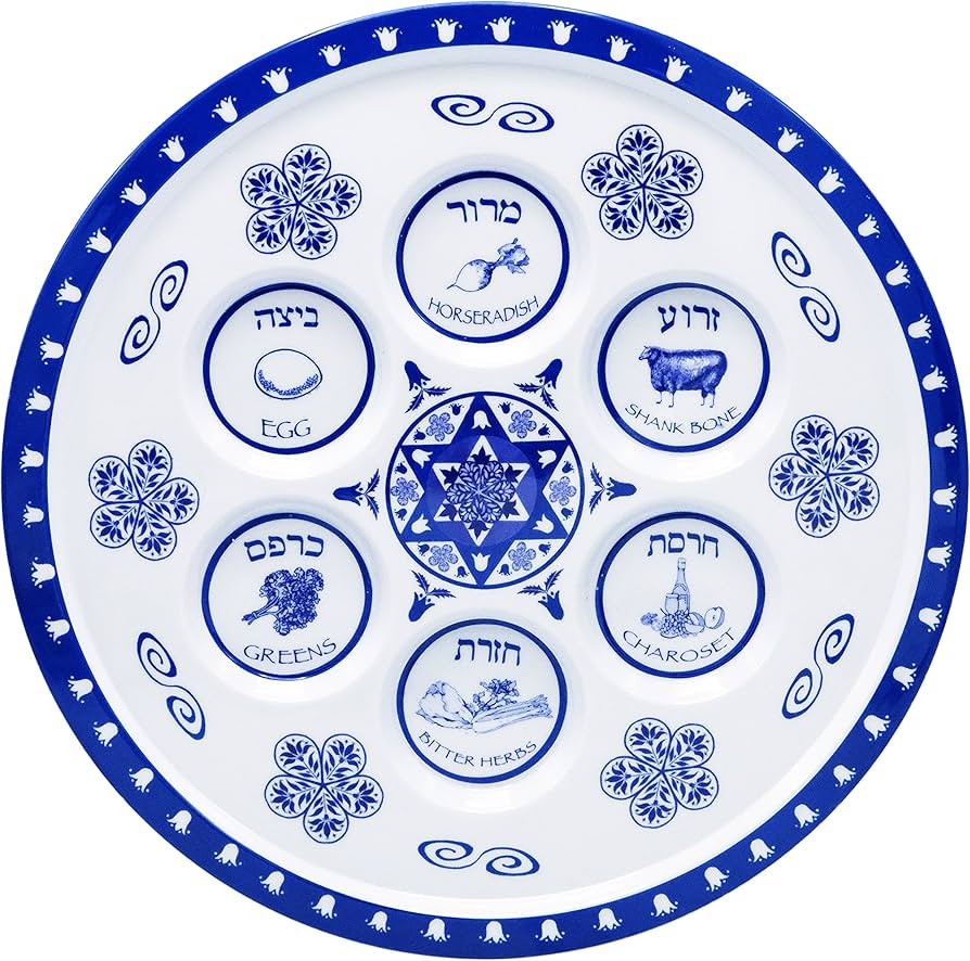 The Dreidel Company Seder Plate Passover Plate Melamine Renaissance Design Passover Seder Plates | Amazon (US)