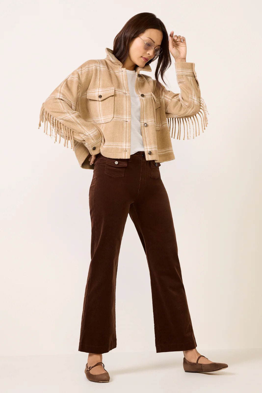 EVEREVE Women's Cosette Fringe Jacket, Size XS, Tan | Evereve