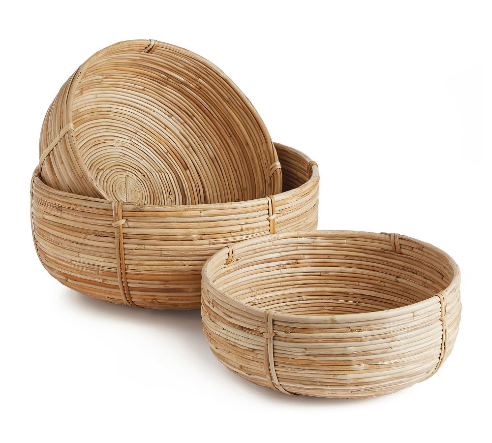 Cane Rattan Basket Sets | Pottery Barn (US)