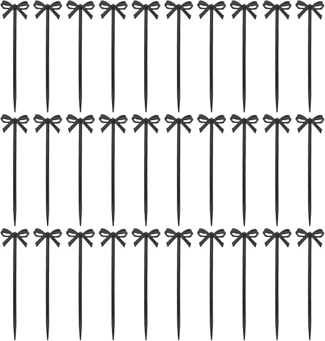 60Pcs Bow Cocktail Picks Black Toothpicks Fruit Fork Appetizer Skewers Drink Stirrers Food Picks ... | Amazon (US)