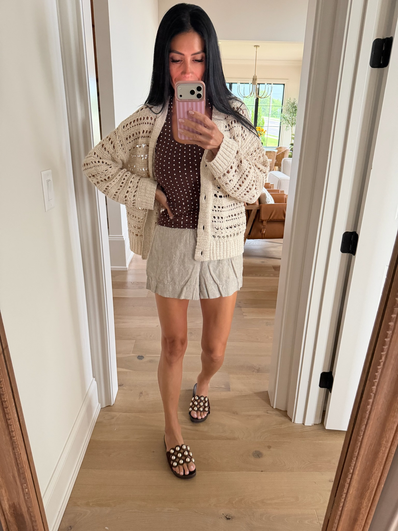 Another cute Summer outfit idea for everyday!!

Target & Amazon🤎




Summer outfits, open work cardigan, sandals, linen shorts, halter tank, polka dots, slides, affordable fashion, carla.bushey 

 #LTKootd #LTKSeasonal