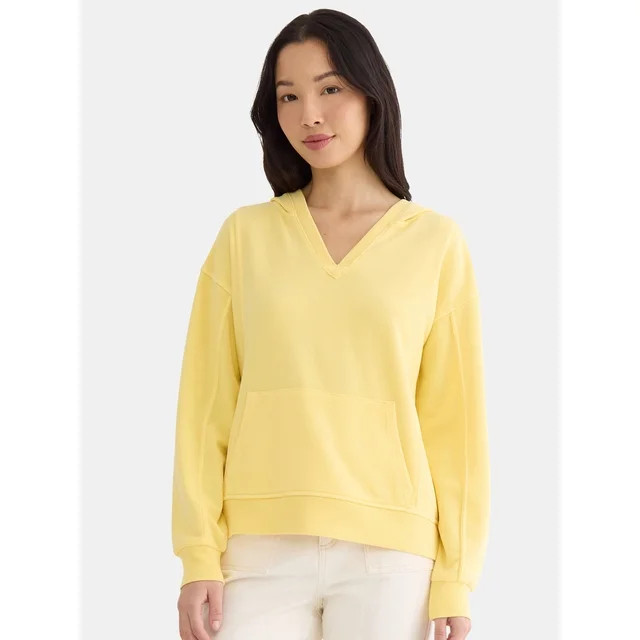 Time and Tru Women's Split Neck Hoodie, Sizes XS-XXXL | Walmart (US)