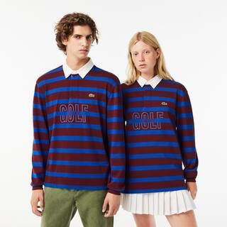 Unisex Long Sleeve Striped Rugby Shirt | Lacoste (US)