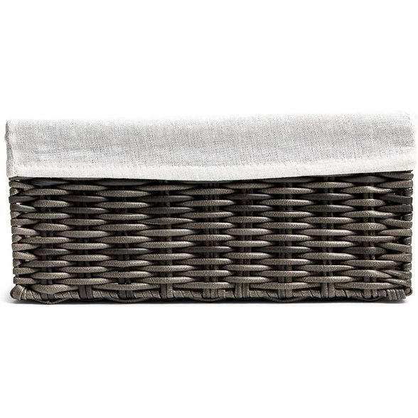 Farmlyn Creek 4-Pack Grey Wicker Storage Baskets with Liners, for Shelf Organization (2 Sizes) | Target