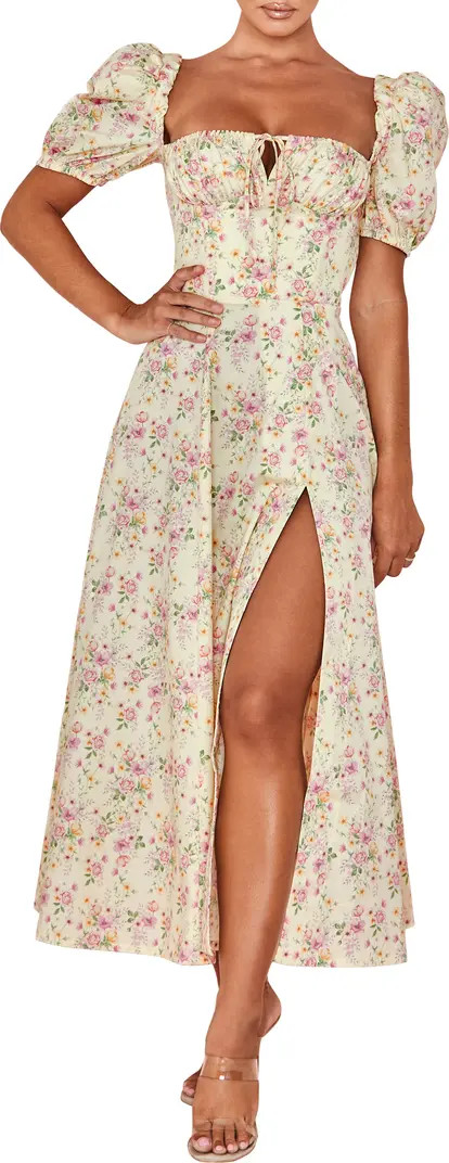 HOUSE OF CB Tallulah Puff Sleeve Midi Dress | Nordstrom | Nordstrom