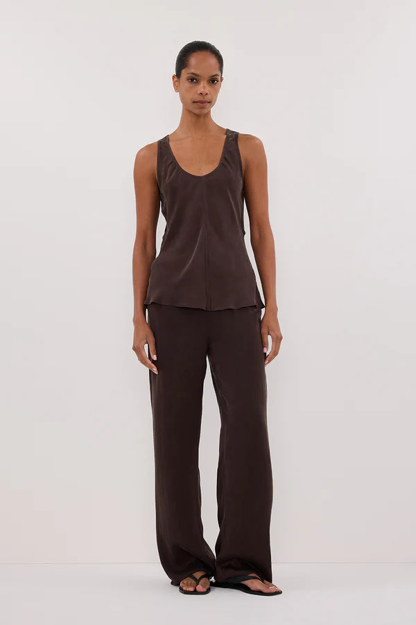 PERCY BITTER CHOC SILK PANT | DISSH