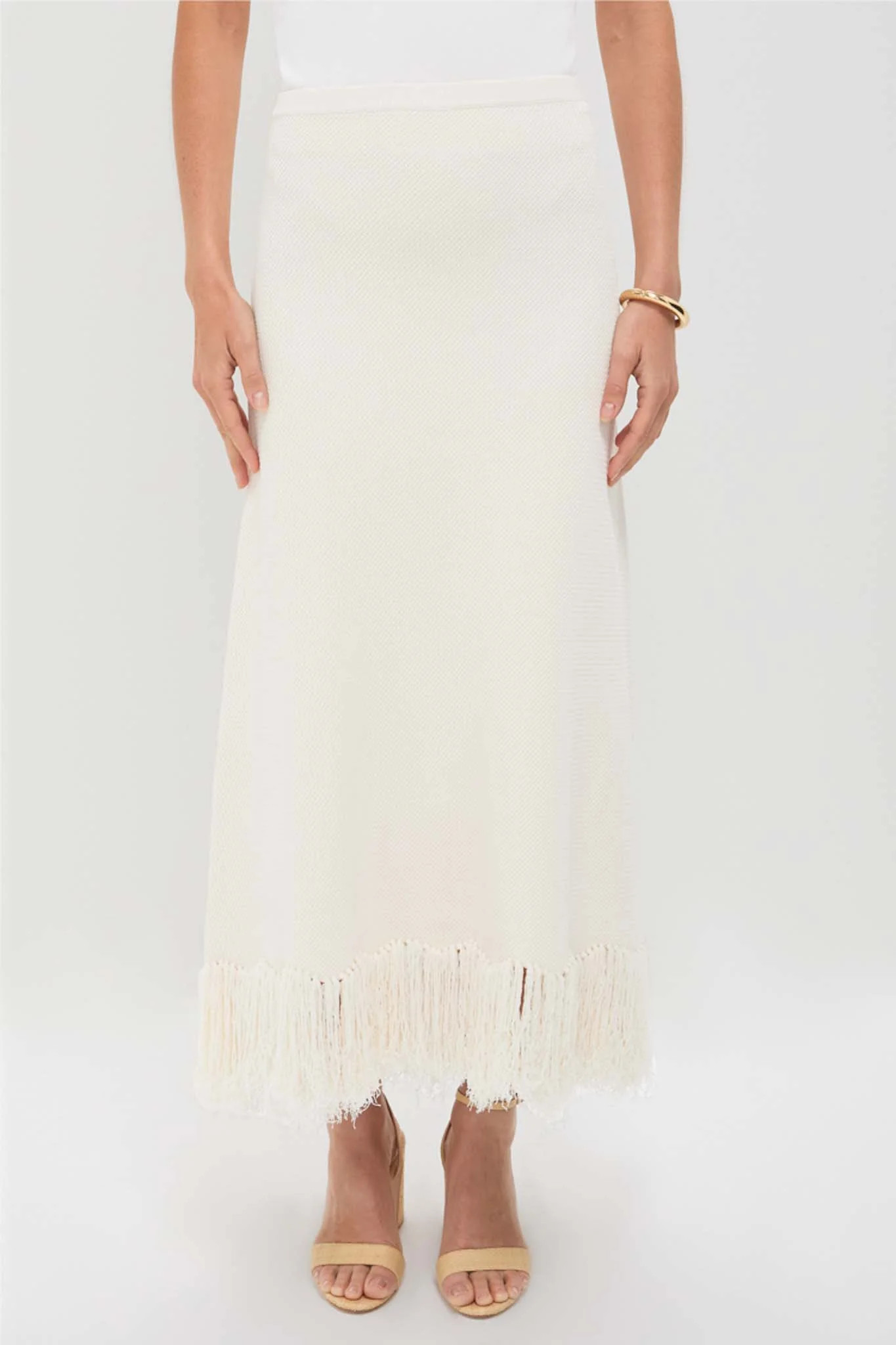 Parchment Clarissa Fringe Knit Skirt | Tuckernuck (US)