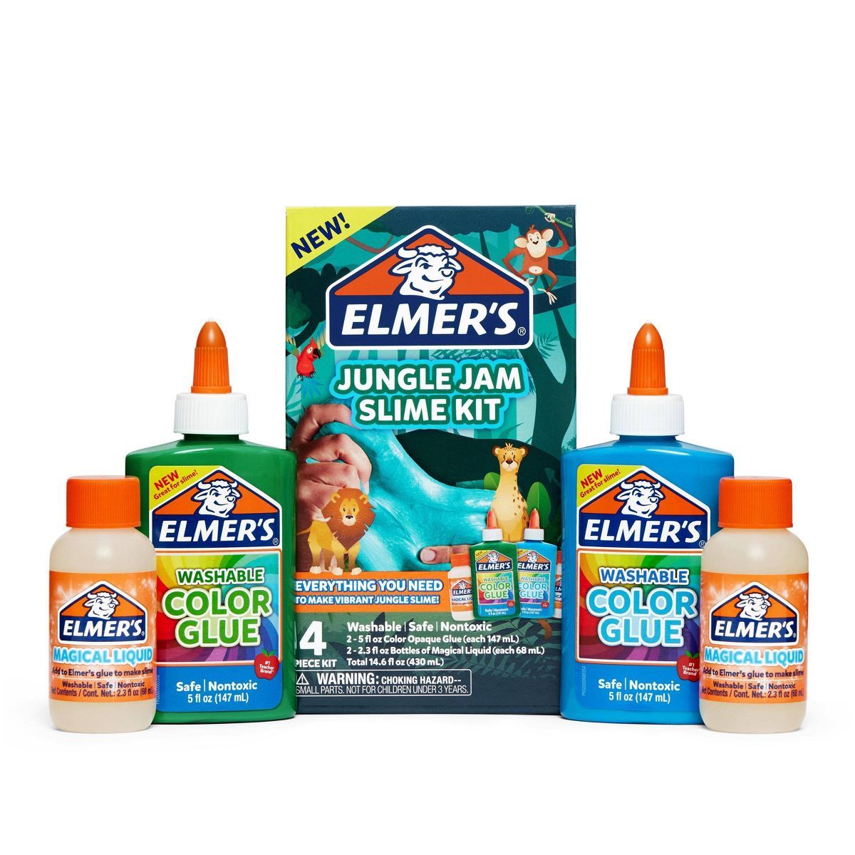 Elmer's 4pk Jungle Jam Slime Kit with Glue & Activator Solution | Target