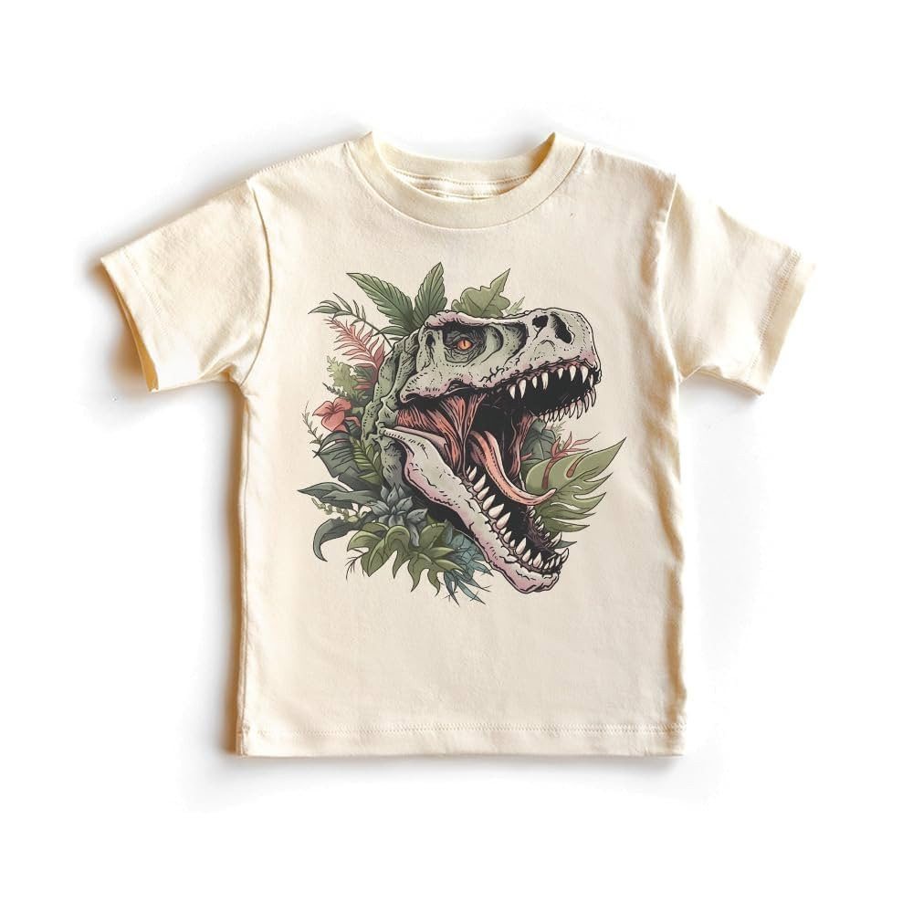 T-Rex Toddler T-Shirt - Botanical Dinosaur Shirt - Tyrannosaurus Rex Dinosaur Birthday Theme - Na... | Amazon (US)