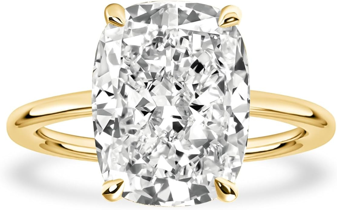 4.5CT 5A Grade Cushion Cut Zirconia Engagement Ring for Women, S925 Silver Promise Ring for Festi... | Amazon (US)