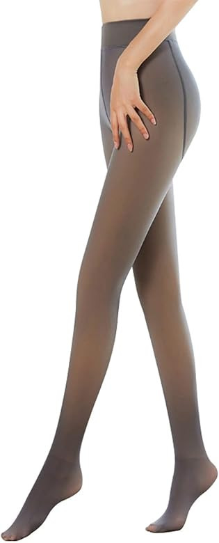 Women Warm Fleece Lined Tights Translucent Pantyhose Thermal Winter Fake See Through Tights Flawl... | Amazon (US)