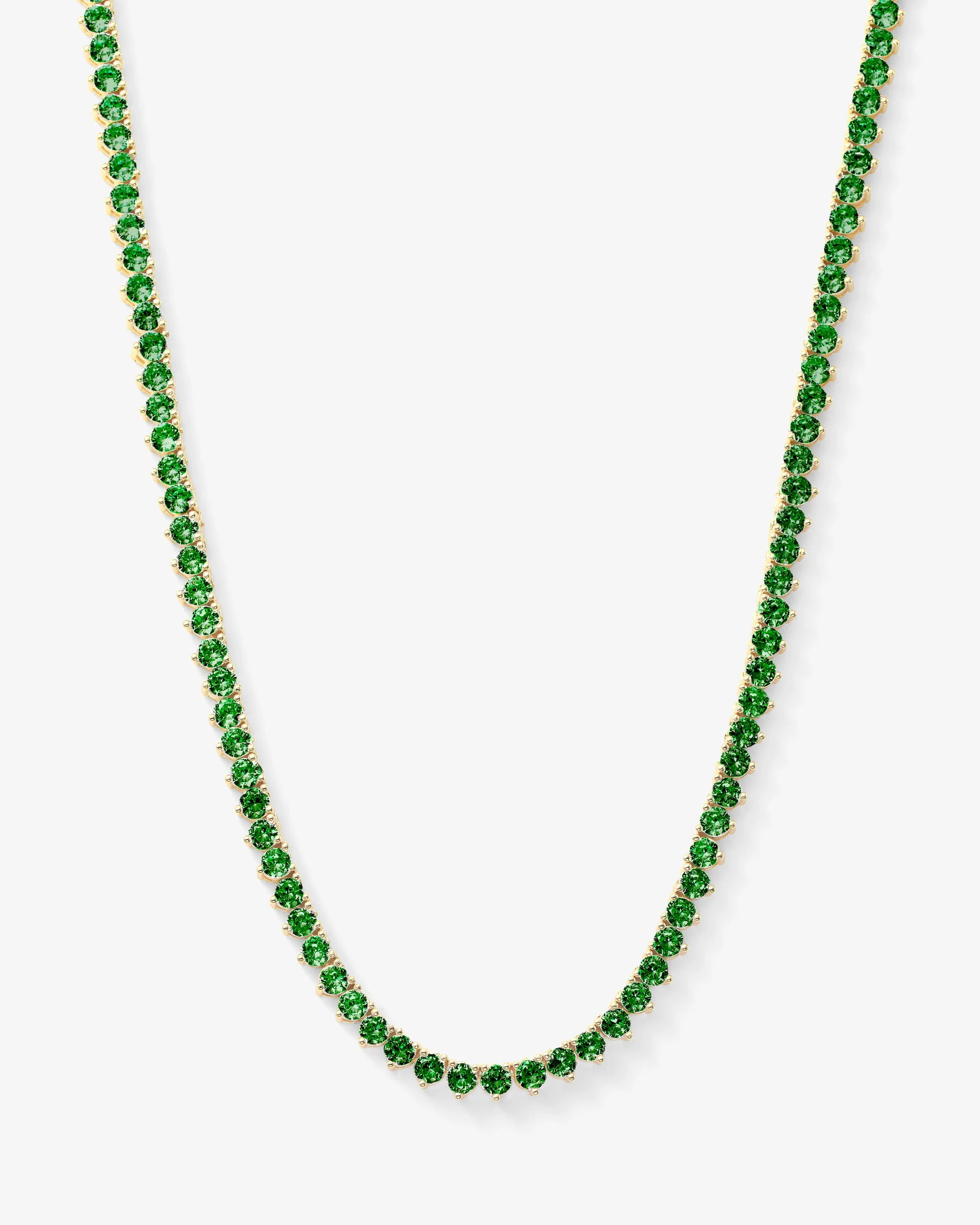 Not Your Basic Tennis Necklace - Gold|Emerald | Melinda Maria Jewelry