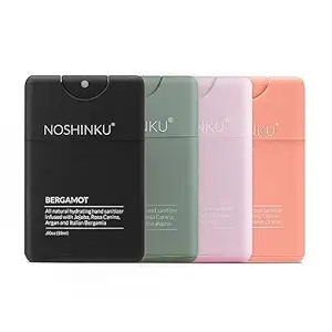 Noshinku Refillable Pocket Hand Sanitizer Discovery 4-Pack | Organic Sanitizing Mist with Moistur... | Amazon (US)