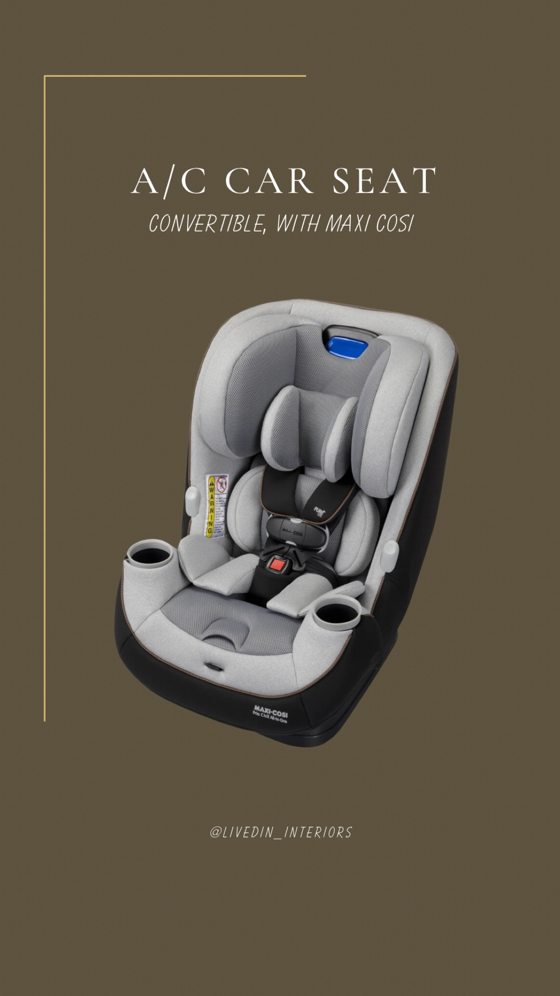 Convertible carseat with AC capability with Maxi Cosi [ad] Perfect for hot summer travel days 🌞 

All-in-one convertible car seat for children birth to 10 years (4–100 lbs.)
Rear-facing (4–40 lbs., 19"–40"), forward-facing (22–65 lbs., 29"–49"), and belt-positioning booster (40–100 lbs., 43"–52")
VentMax is an integrated, active fan system that increases air circulation with 3 fans (2 in the lumbar area and 1 in the headrest) and multiple speeds

#LTKBaby #LTKKids #LTKTravel