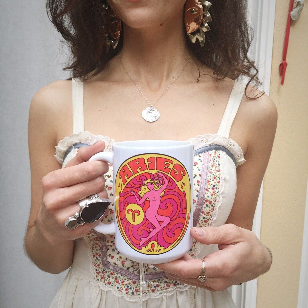 Aries Coffee Mug...60s...70s...Eco-Friendly Packaging...Zodiac Gift... Zodiac Sign...Aries Gift..... | Etsy (US)