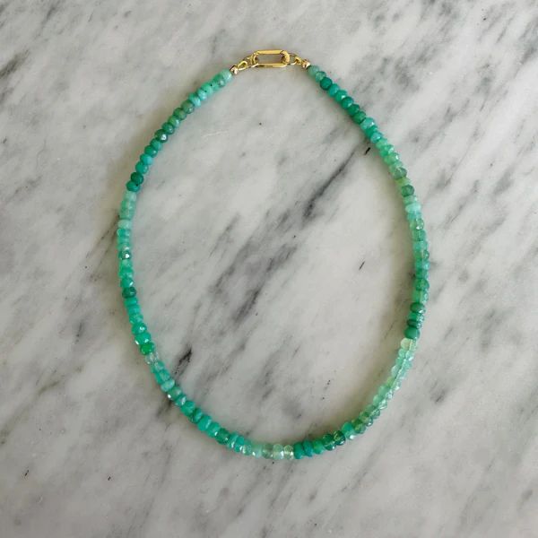 Teeny Green Chrysoprase﻿ Gemstone Necklace | HART