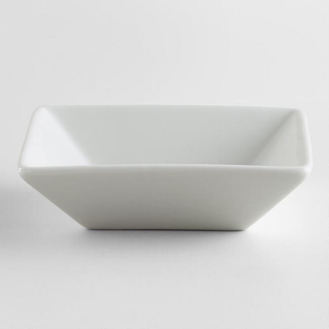 White Porcelain Square Tasting Dishes, Set of 6 | World Market