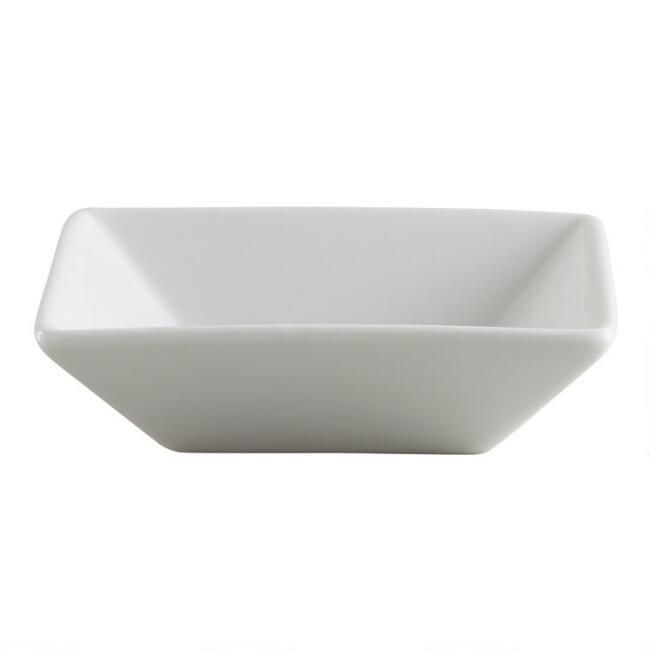 White Porcelain Square Tasting Dishes, Set of 6 | World Market