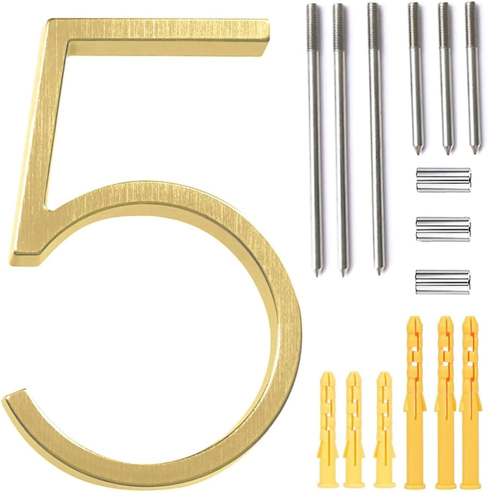 5’’ Floating House Number Modern House Numbers- zinc alloy Home Address Number with Exquisite... | Amazon (US)