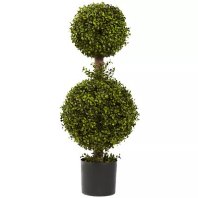 Nearly Natural 35 in. Artificial Double Boxwood Topiary | Tractor Supply