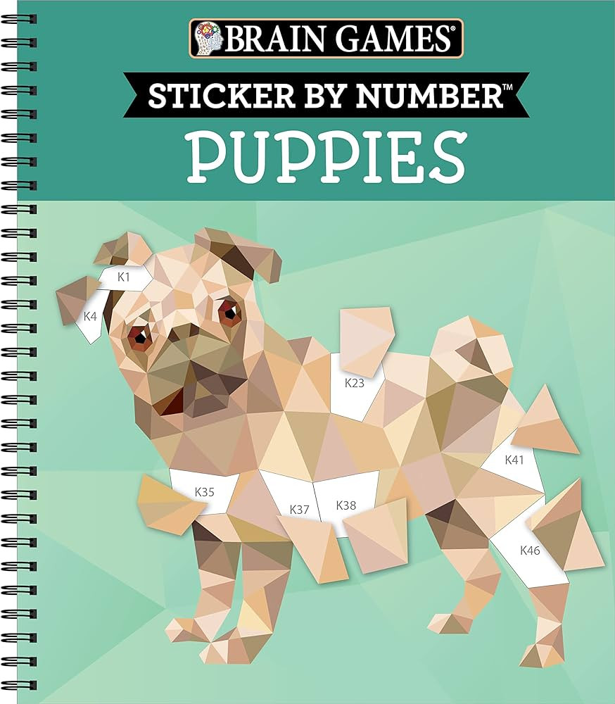 Brain Games - Sticker by Number: Puppies | Amazon (US)