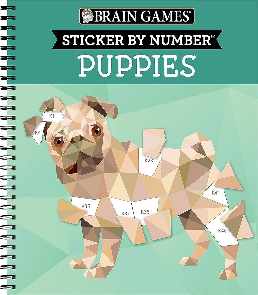 Brain Games - Sticker by Number: Puppies | Amazon (US)