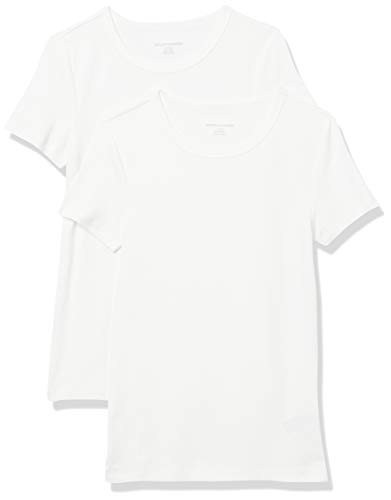 Amazon Essentials Women's Slim-Fit Short-Sleeve Crewneck T-Shirt, Pack of 2, White, XX-Large | Amazon (US)