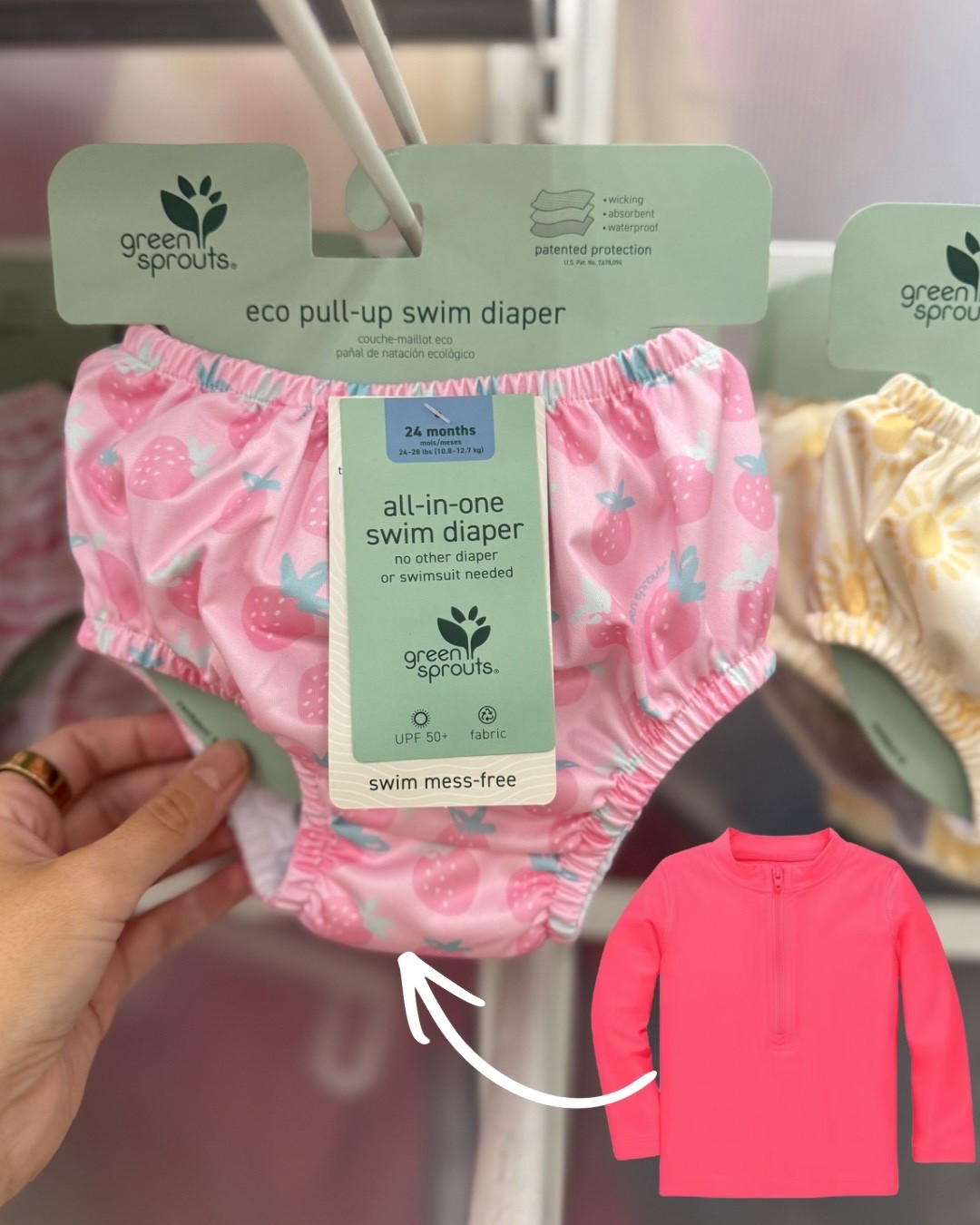 Strawberry all-in-one swim diaper and rash guard 

#LTKBaby #LTKSwim #LTKBump