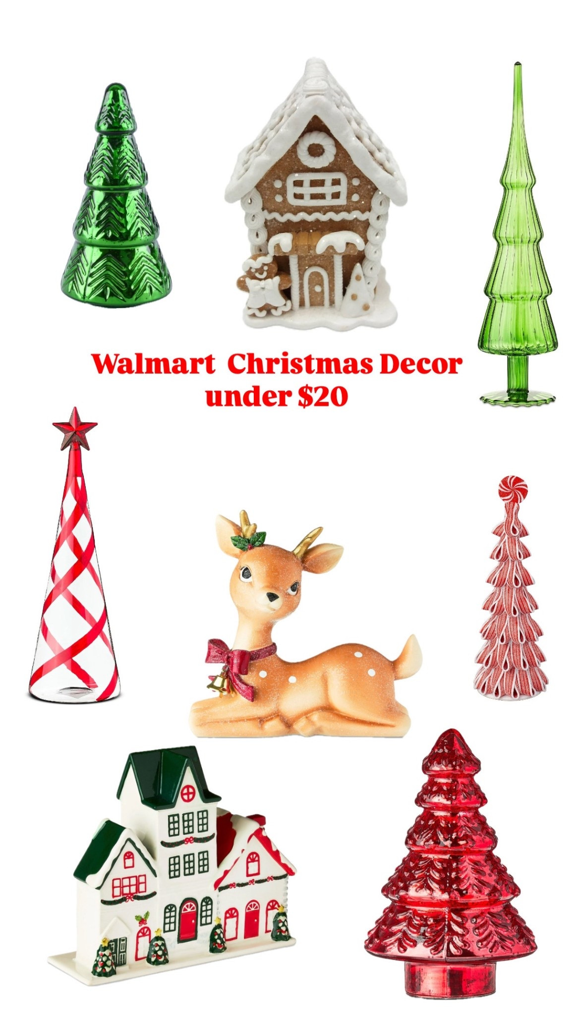 Walmart Christmas decor under $20!! These are so cute, I’ve seen them all in person and love the quality of these. So cute and affordable 

Christmas decor, reindeer, trees, Christmas trees, gingerbread house, Walmart decor, holiday decor 

#LTKSeasonal #LTKGiftGuide #LTKHoliday