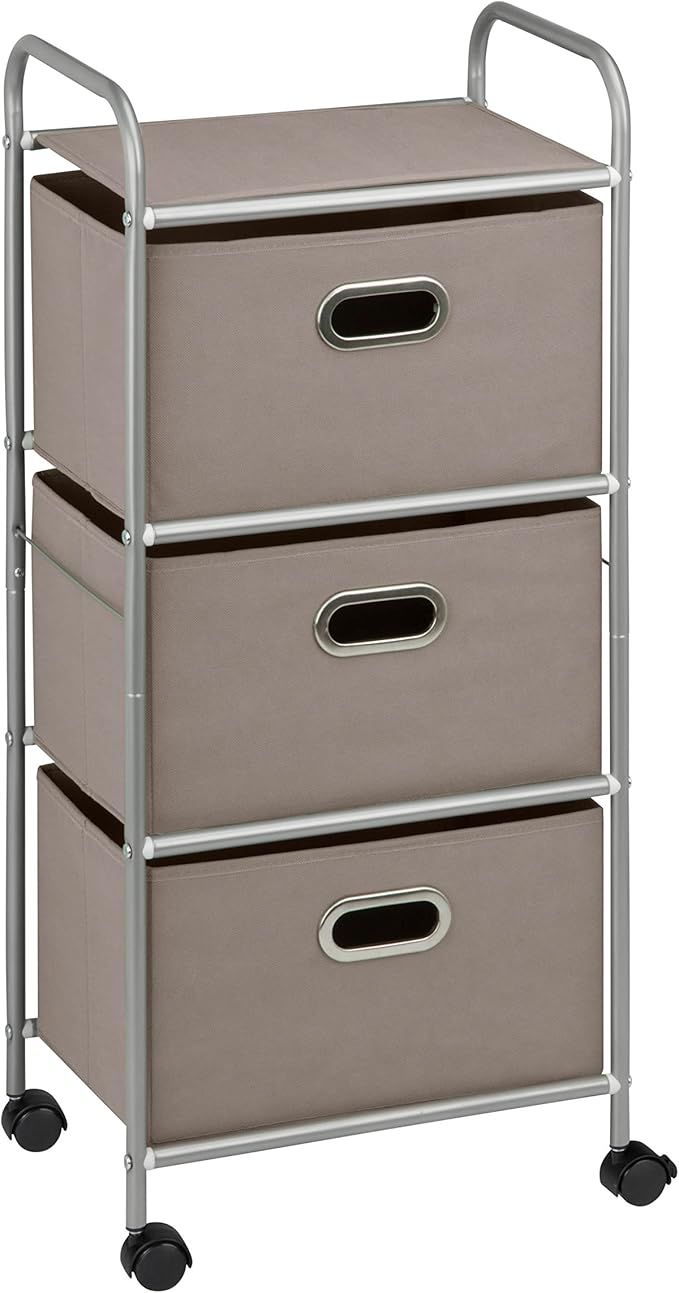 Honey-Can-Do 3 Drawer Rolling Cart - Gray CRT-06248 Grey 11.5 in L x 16.125 in W x 35.5 in H (29.... | Amazon (US)