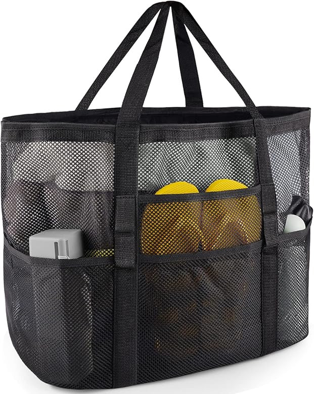 SRISE Mesh beach bag - Large beach tote bag for family beach bag for toys & vacation Essential | Amazon (US)