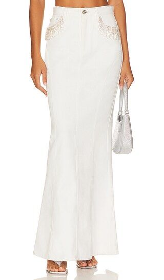 Embellished Maxi Skirt in Pristine White | Revolve Clothing (Global)