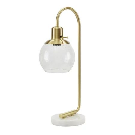 Better Homes & Gardens Marble Base Table Lamp, Brushed Brass Finish, CFL Bulb Included | Walmart (US)