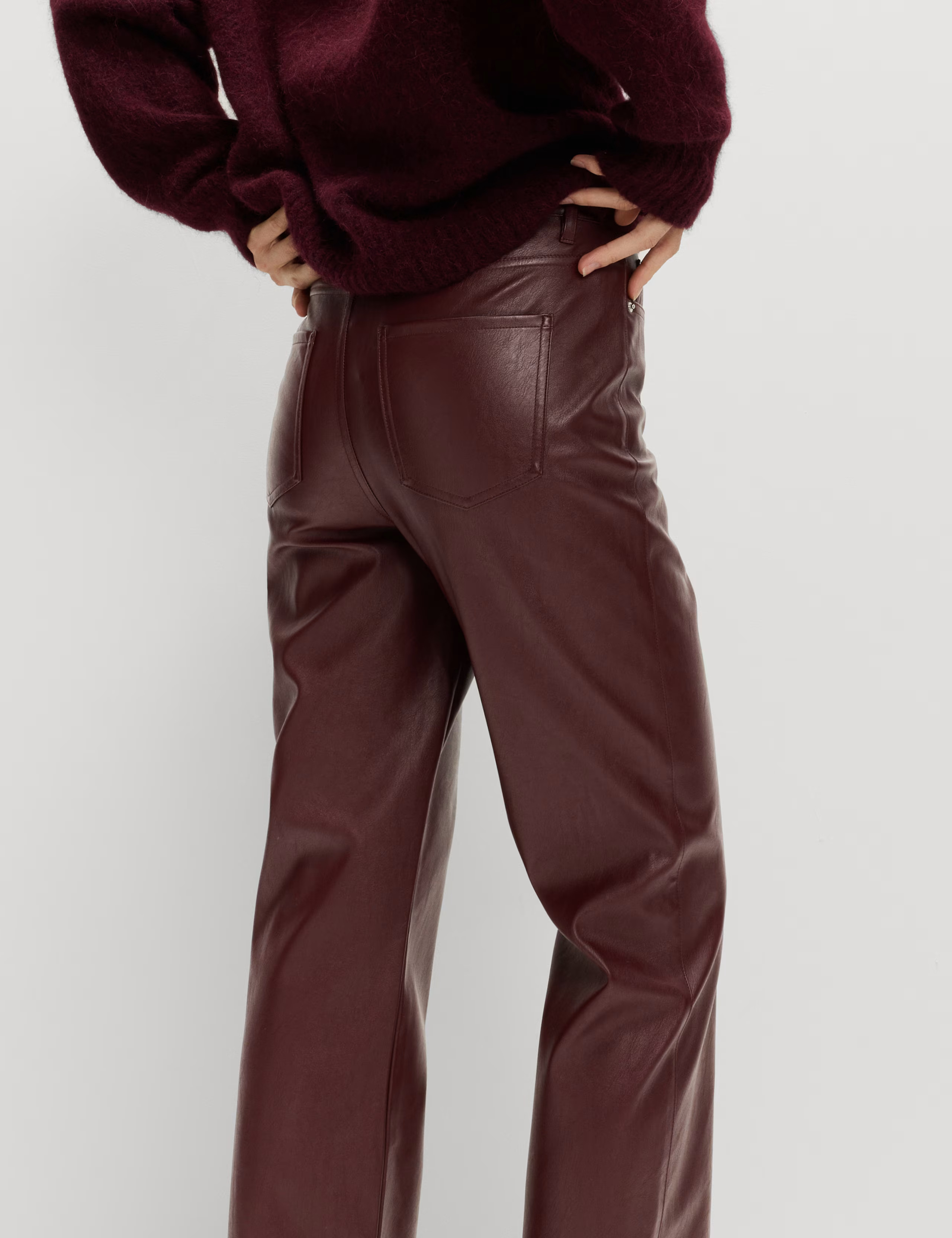 Faux Leather Straight Leg Trousers | Marks & Spencer (UK)