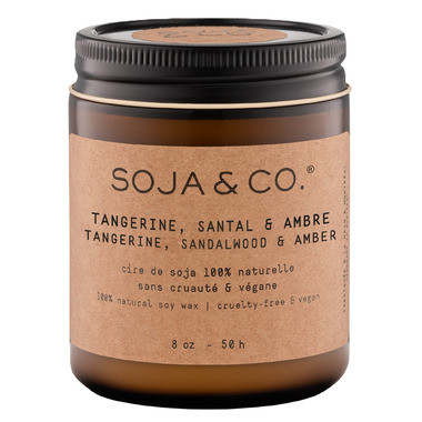 SOJA&CO. Soy Wax Candle Tangerine, Sandalwood & Amber | Well.ca