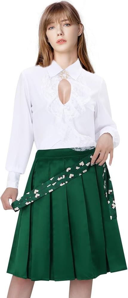 FOCUSOUL Women Ellen Costume Christmas Halloween Vacation Blouse Skirt Tie Outfit Movie Cosplay F... | Amazon (US)