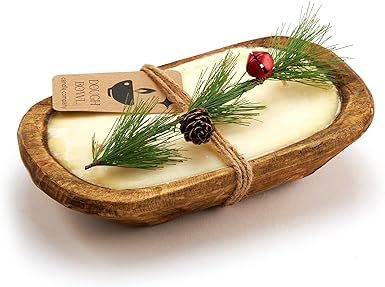 Dough Bowl Candle Company Christmas Tree Candle - 3 Wick Candle Essential Oil Wax Melts, Rustic F... | Amazon (US)