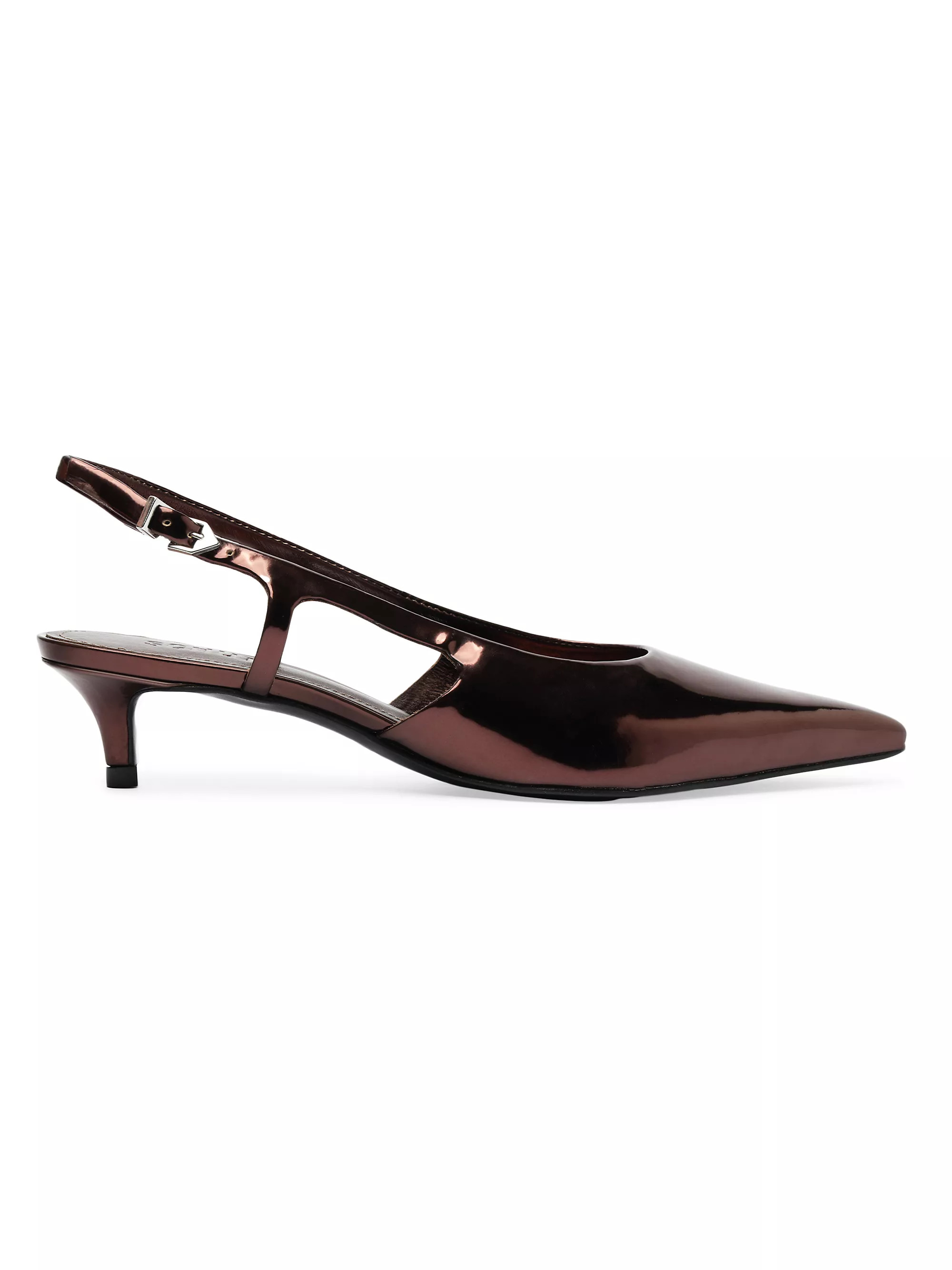 Boris 50MM Mirrored Kitten-Heel Pumps | Saks Fifth Avenue