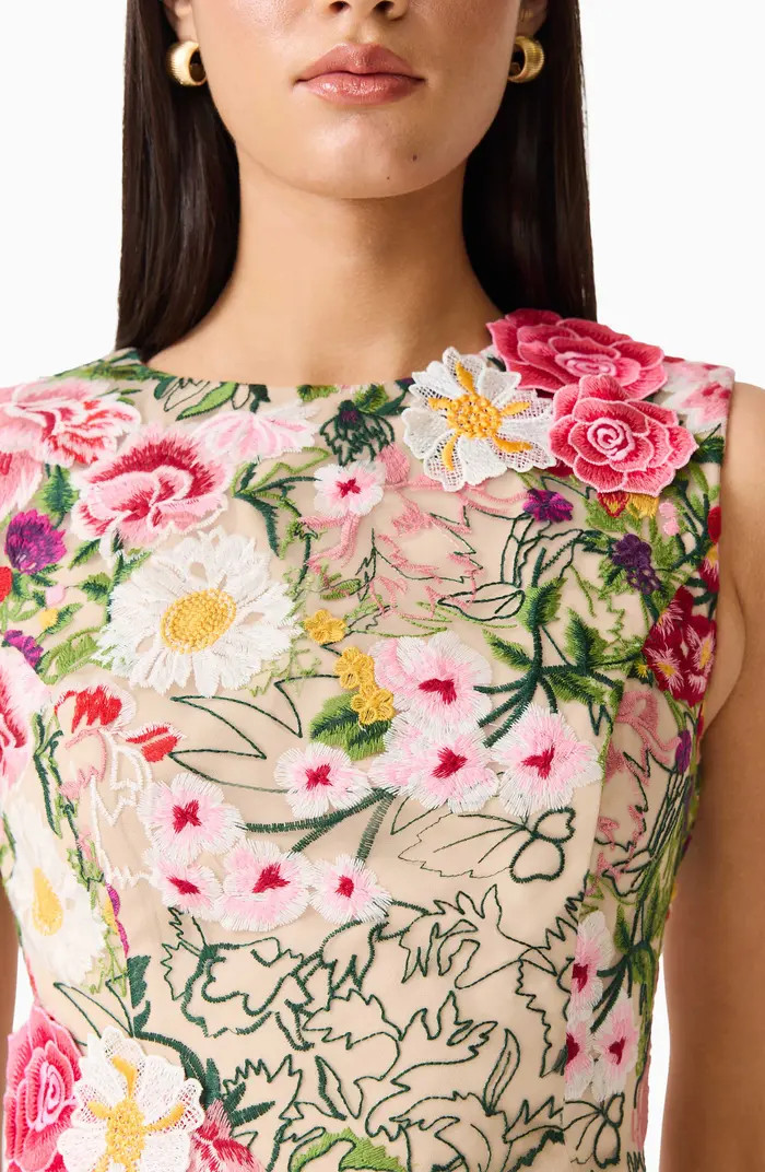 Elliatt Floral Embroidered Tulip Skirt Minidress | Nordstrom | Nordstrom