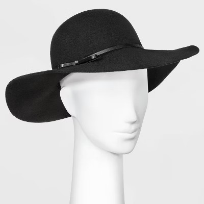 Women's Felt Floppy Hat - A New Day™ Black One Size | Target