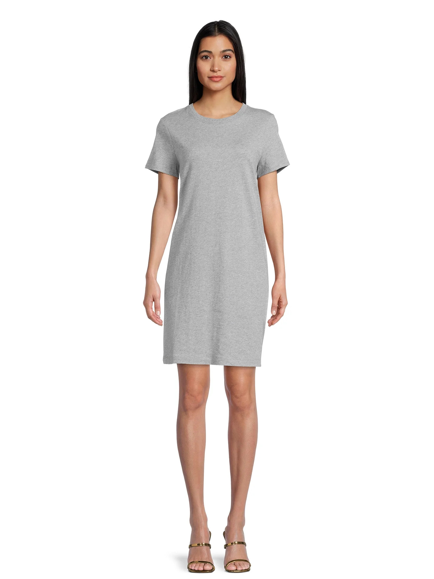 Time and Tru Women's T-Shirt Dress with Short Sleeves | Walmart (US)