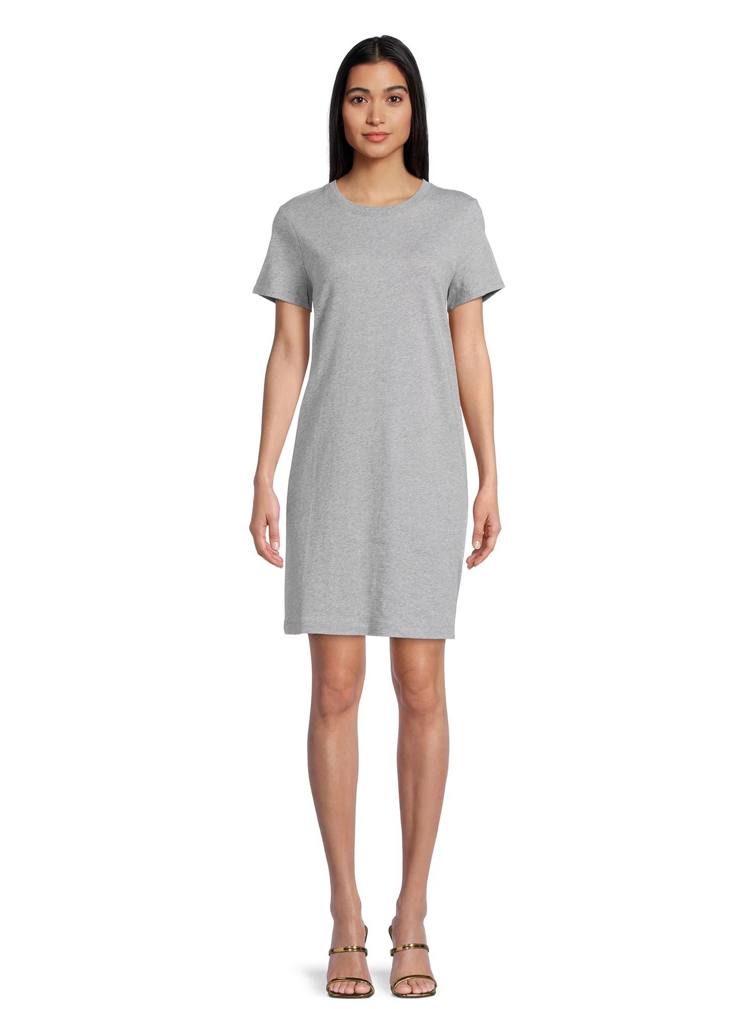 Time and Tru Women's T-Shirt Dress with Short Sleeves - Walmart.com | Walmart (US)