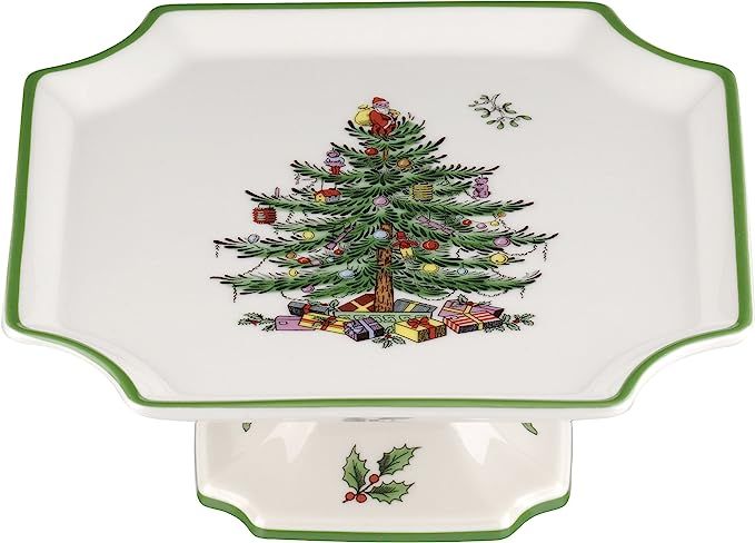 Spode Christmas Tree Footed Square Cake Plate, 6.5-Inch | Amazon (US)