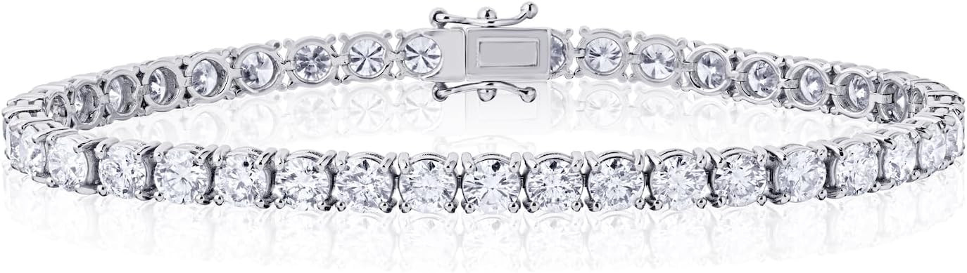The Diamond Channel CERTIFIED 3-50 Carat 14 Karat Solid Gold LAB GROWN Diamond Tennis Bracelet. P... | Amazon (US)