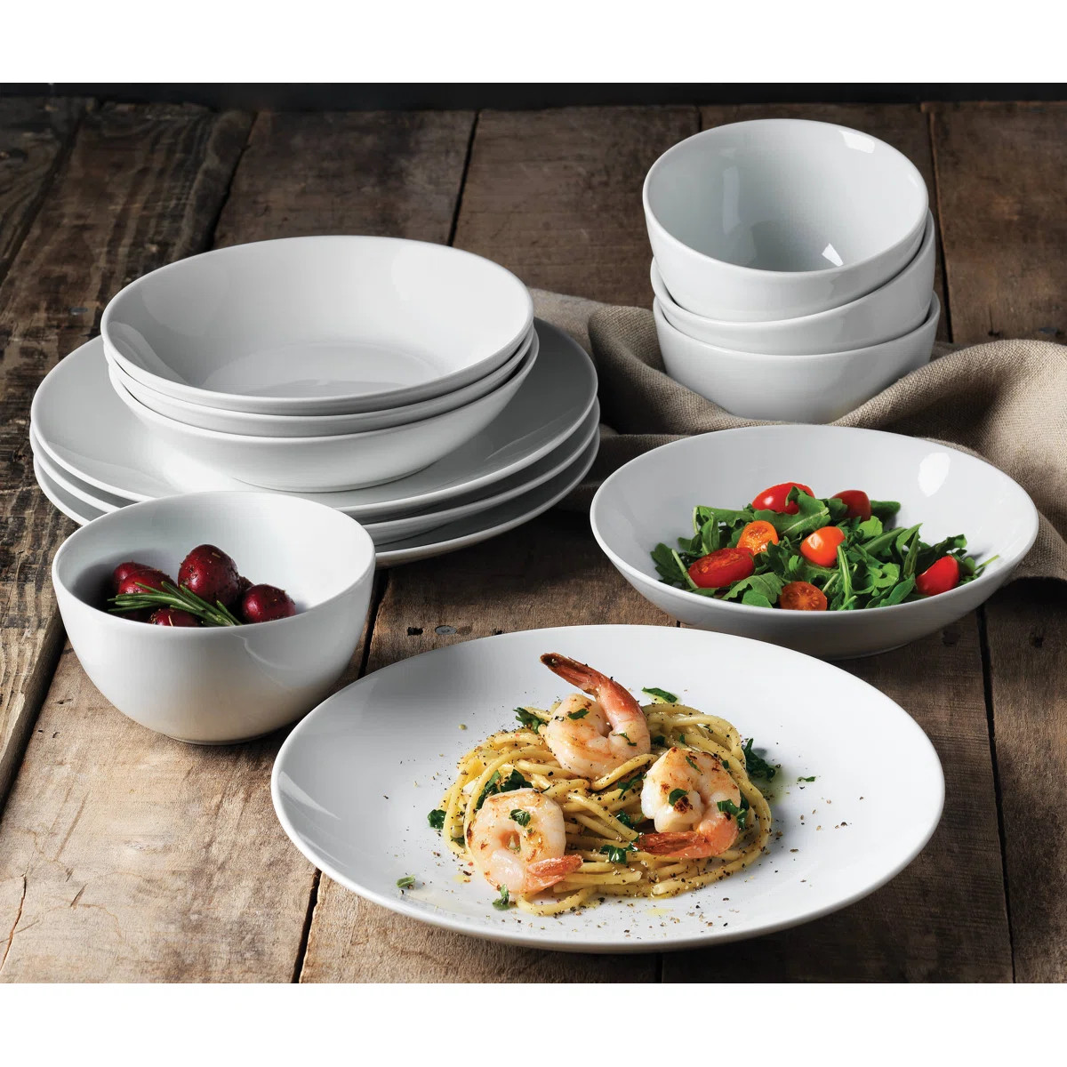 This 12-piece dinnerware set provides a streamlined look for your daily meals and gatherings. It ... | Wayfair North America