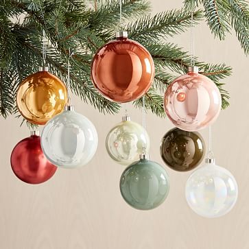 Soft Multi Glass Ball Ornaments (Set of 9) | West Elm (US)