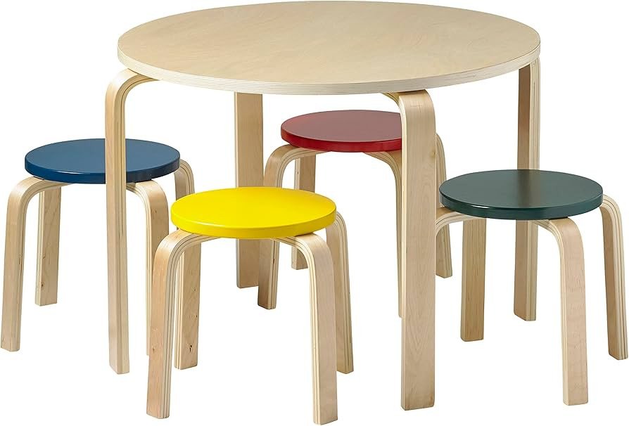 ECR4Kids Bentwood Table and Stool Set for Kids, Assorted (5-Piece Set) | Amazon (CA)